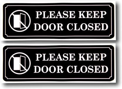 eSplanade PLEASE KEEP DOOR CLOSED Sign Sticker Decal - Easy to Mount Weather Resistant Long Lasting Ink Size (9" x 3")