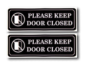 PLEASE KEEP DOOR CLOSED Sign Sticker Decal - Easy to Mount Weather Resistant Long Lasting Ink Size (9" x 3")