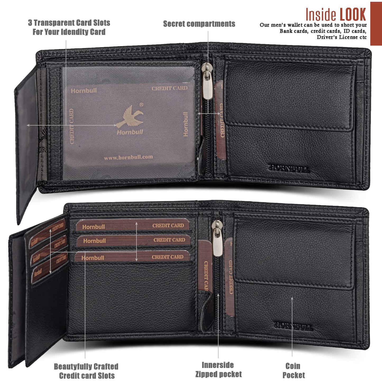 HORNBULL Gift Set for Mens | Black Wallet and Belt Mens Combo | Valentine's Day Gift for Men 10496