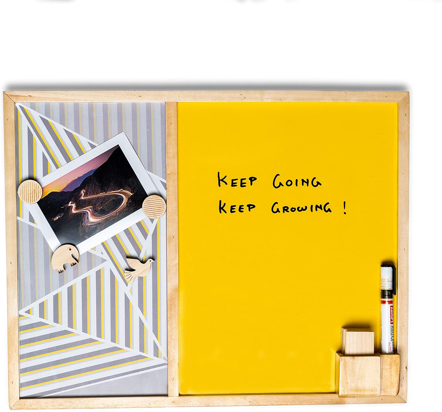 IVEI Combination Board with Magnet Board & Whiteboard -Innovative Organizer for Kids and Adults with Magnets- To Do Boards, Best Gift for Home, Office, School- Green, Yellow