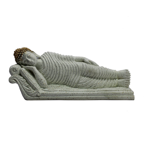 eSplanade Reclining Buddha Statue for Home Decor | Resin Sleeping Buddha Showpiece for Living Room, Meditation, Office Table or Desk, Car, Shelf | Tibetan Buddhist Gift | Zen Idol & Figurine | Blue