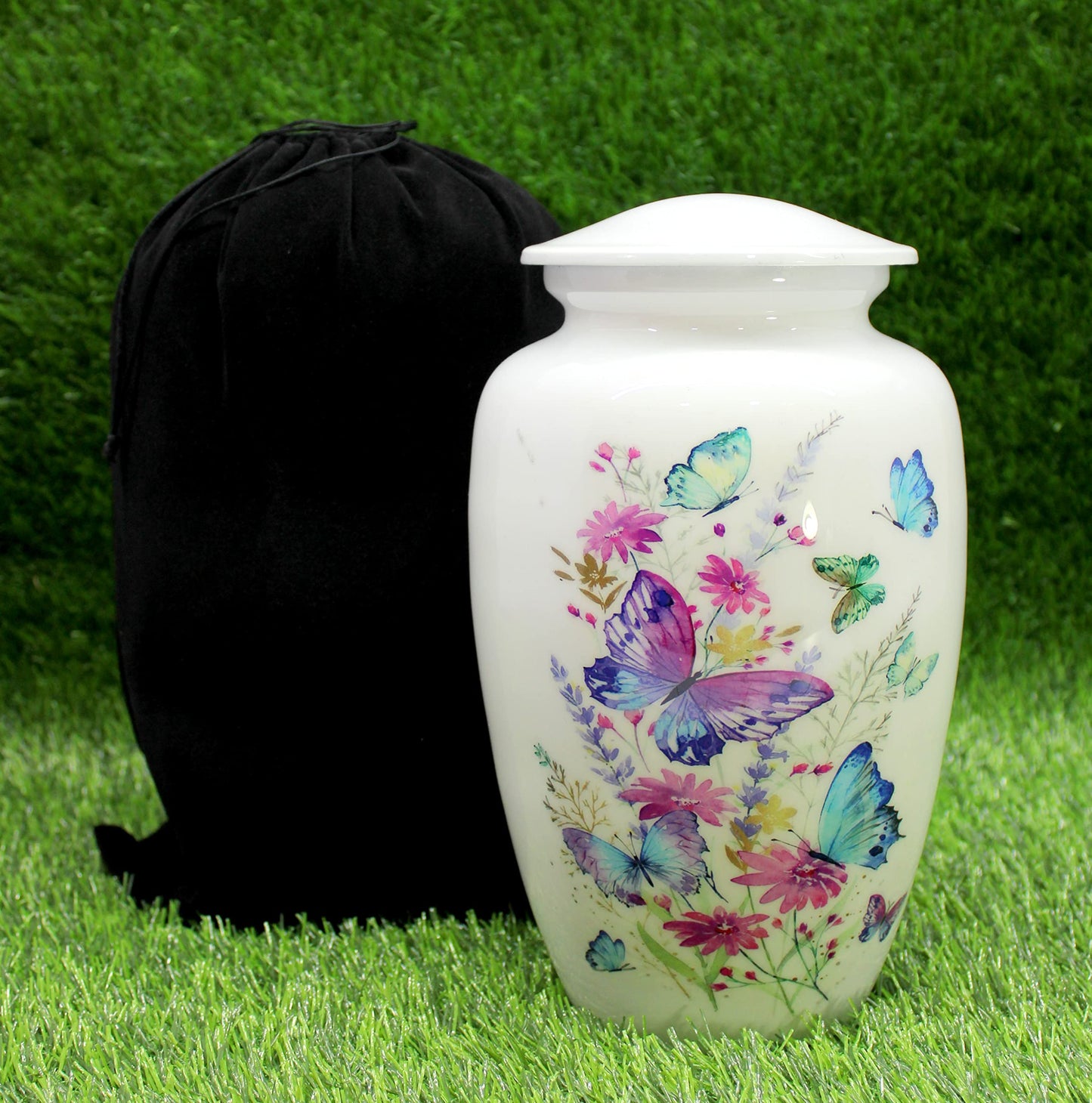 Esplanade Cremation Urn Memorial Container Jar Pot | Cremation Urns | Full Size Standard Urns (Butterfly)