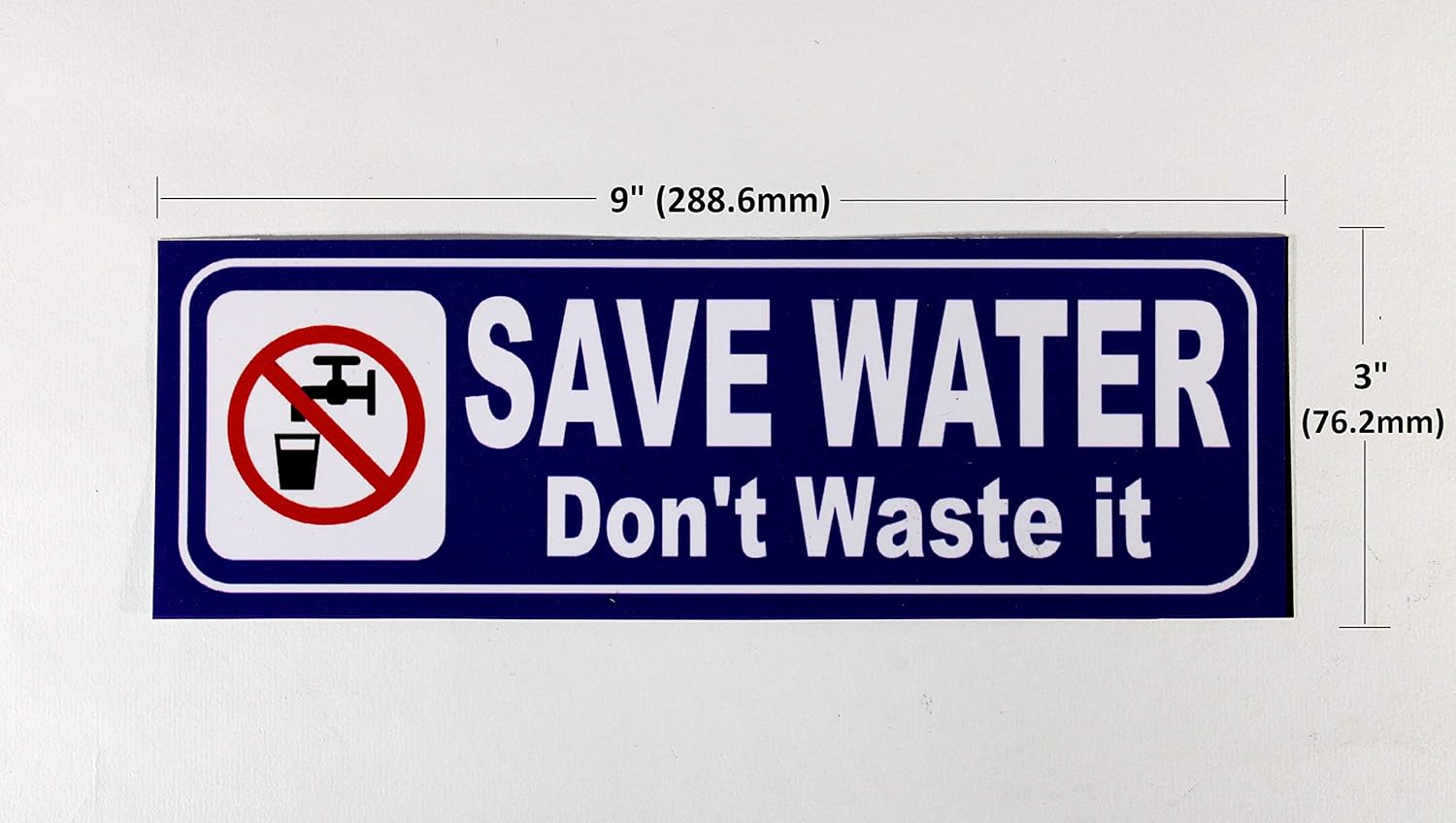 eSplanade Save Water Sign Sticker Decal - Easy to Mount Weather Resistant Long Lasting Ink Size (9" x 3")