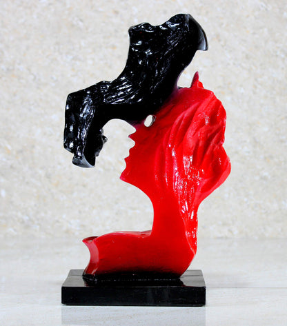 eSplanade Resin Love Couple Face Showpiece Statue Sculpture for home decor Valentine Day Gift (10")