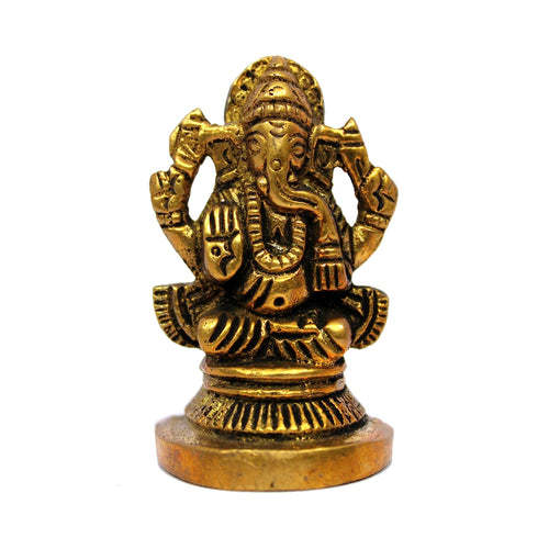 ESPLANADE Brass Ganesha Idol | Home Decor | Ganesh Ganesha | Bal Ganesh | Ganpati Ganapati Murti Statue - 2 inches