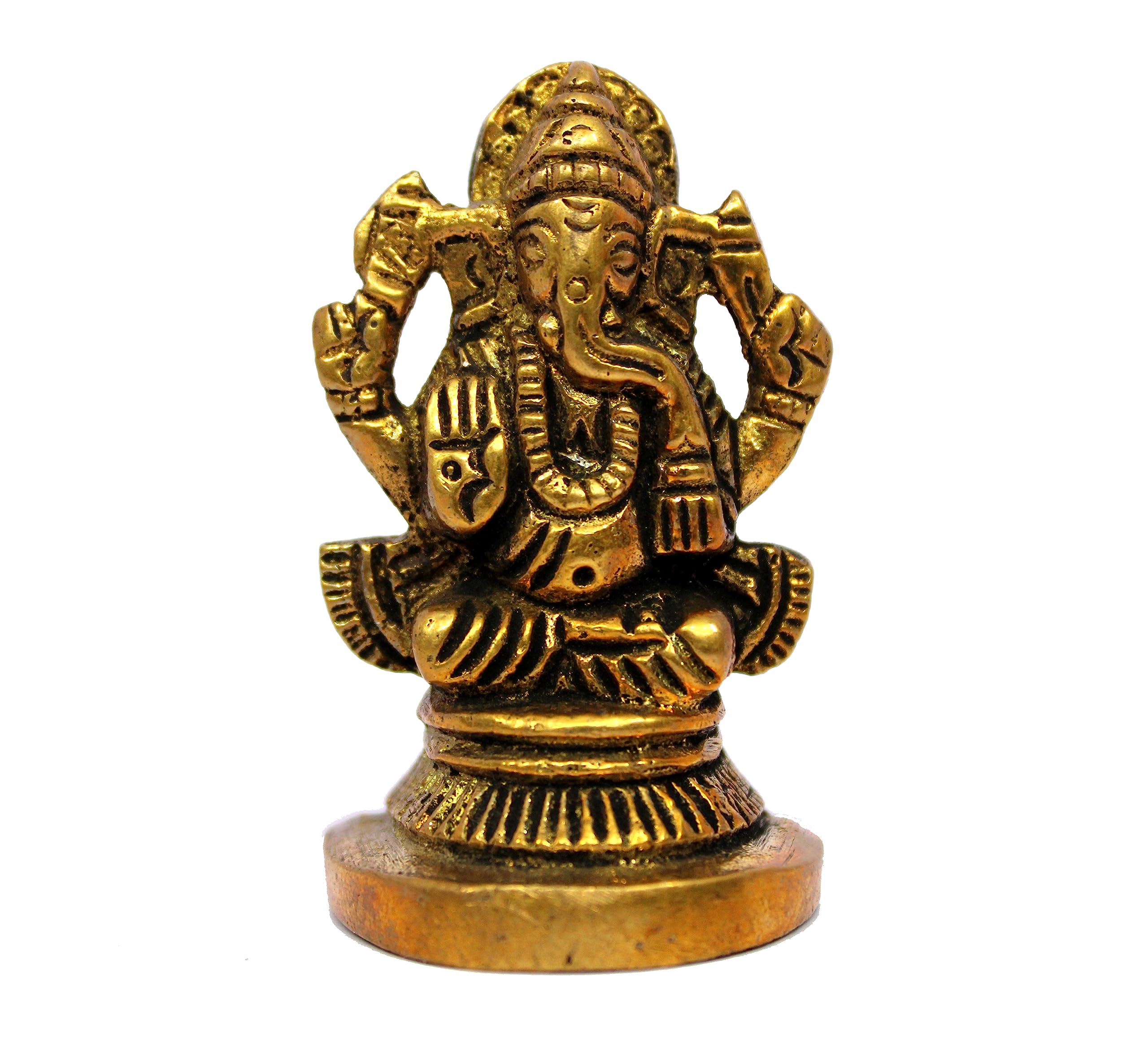 ESPLANADE Brass Ganesha Idol | Home Decor | Ganesh Ganesha | Bal Ganesh | Ganpati Ganapati Murti Statue - 2 inches