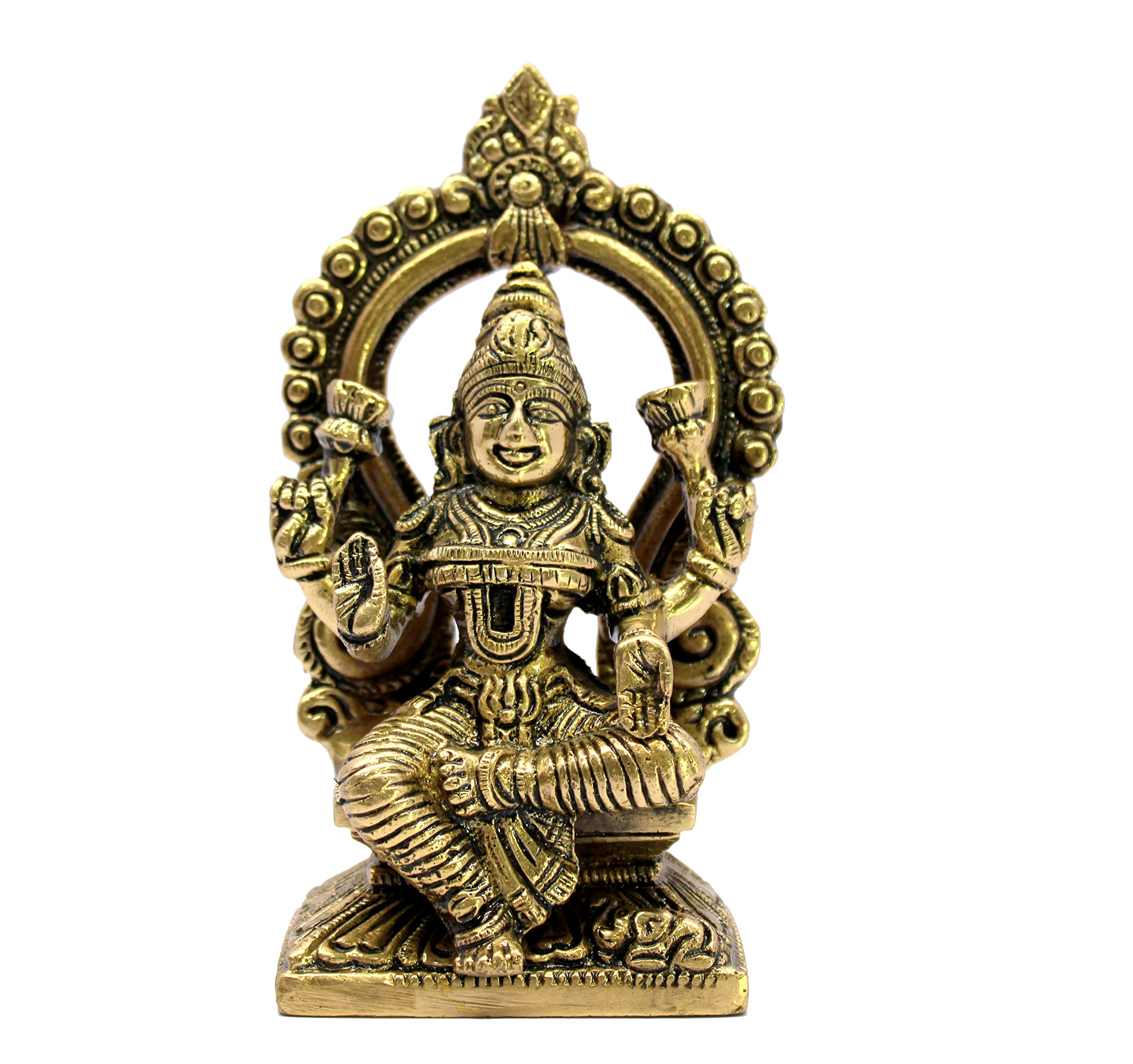 ESPLANADE Lakshmi Ganesh Murti, Laxmi Ganesha Idol Statue Sculpture - Set of 2 - Brown-Golden - Brass | for Home Mandir, Diwali Pooja, Gift for Family and Friends (5.9" Height)