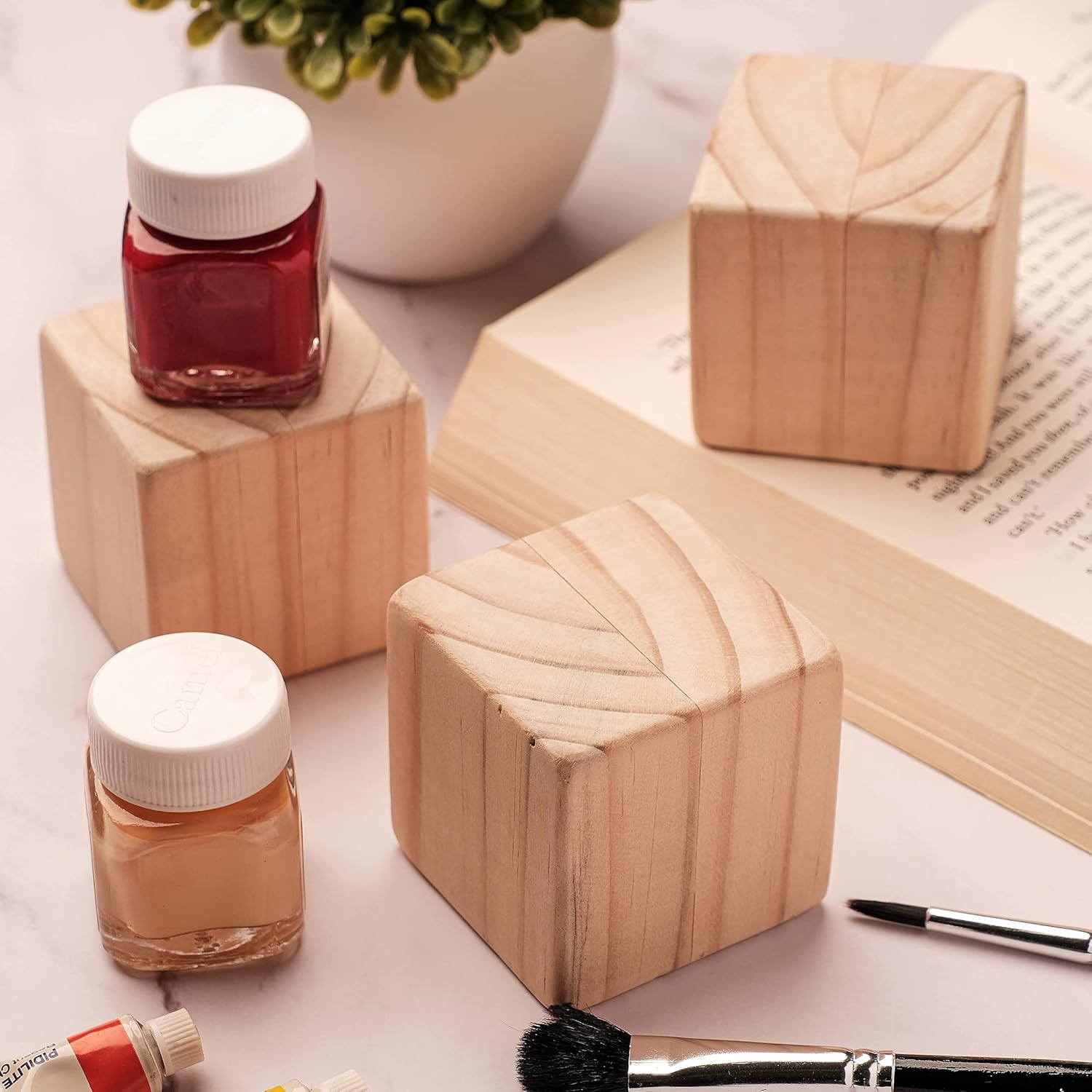 IVEI DIY MDF Mixed Shapes Paper Weights - Set of 4 | Paint Your own Stationery | Plain Wooden Blanks for Art - decoupage - Resin -Mandala