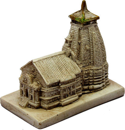 ESPLANADE Resin Mahadev Mahadeva Kedarnath Temple Mandir Miniature Figurine for Temple Car-Dashboard - 3.25" Inches - Beige