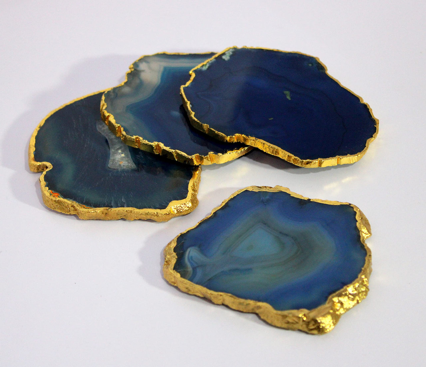 eSplanade Natural Agate Coasters Bar Beer Coffee Tea Coaster - Set of 4 Coasters - Perfect Table Accessories Tableware (Multicolour)