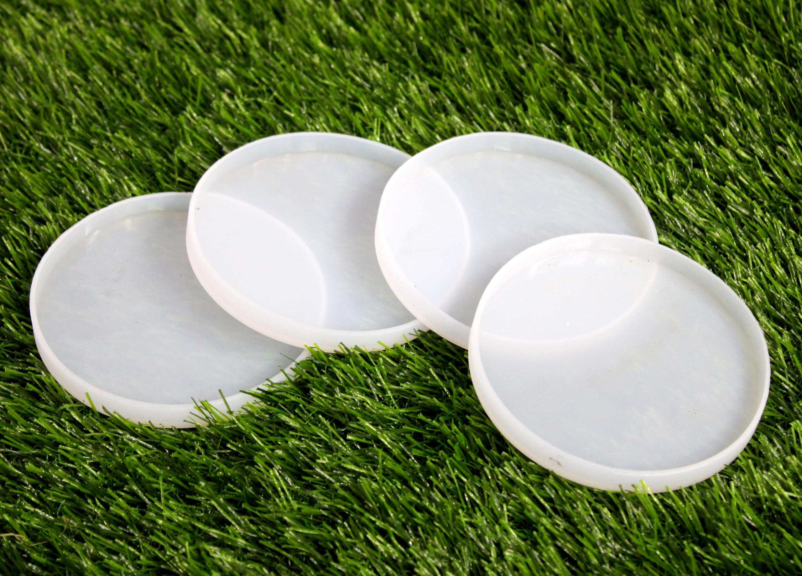 IVEI Circle Coaster Mold 4 inch - Set of 4 Durable, Flexible Silicone Mold for DIY Resin Coasters, Home Decor, and Crafting Projects - Easy Release, Reusable, Non-Stick (Coaster Set)