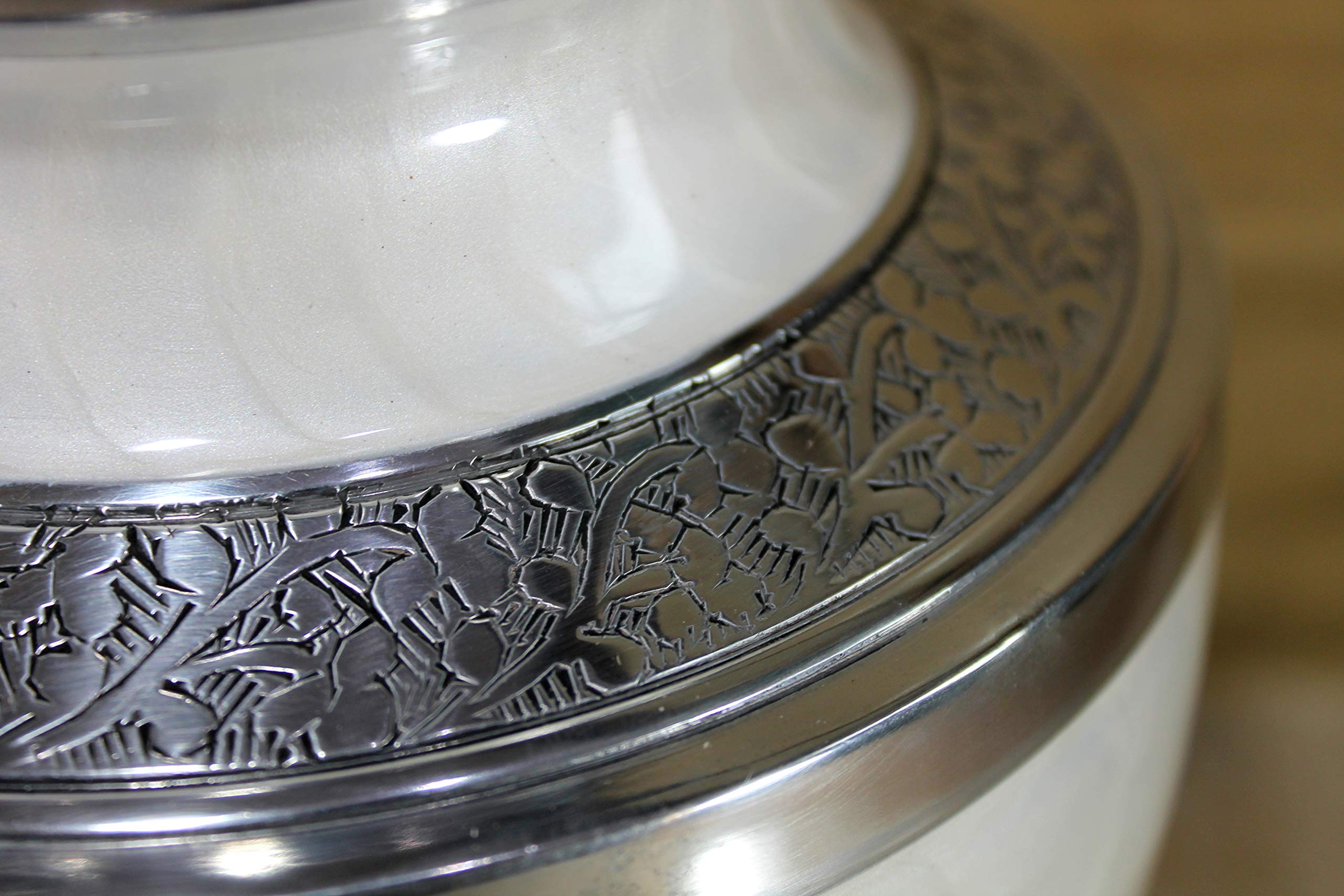 eSplanade Brass Cremation Urn Memorial Jar Pot Container | Full Size Urn for Funeral Ashes Burial | Meenakari Design Metal Urns | Blue - 10" Inches