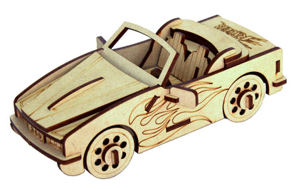 StonKraft 3D Wooden Puzzle Car - Wooden, DIY Kit, Build Your own, Construction Toy, Modeling Kit | MDF Toys Car