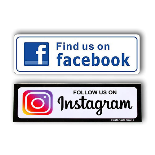 eSplanade Instagram Facebook sign sticker decal (Instagram and Facebook Combo)