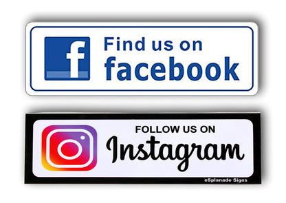 eSplanade Instagram Facebook sign sticker decal (Instagram and Facebook Combo)