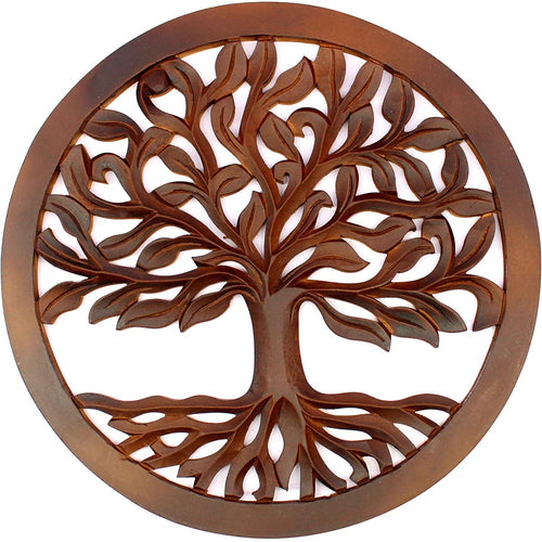 eSplanade Tree of Life Wall Hanging Showpiece | Decorative Items - Home Decor | Wood - Brown - 15.5