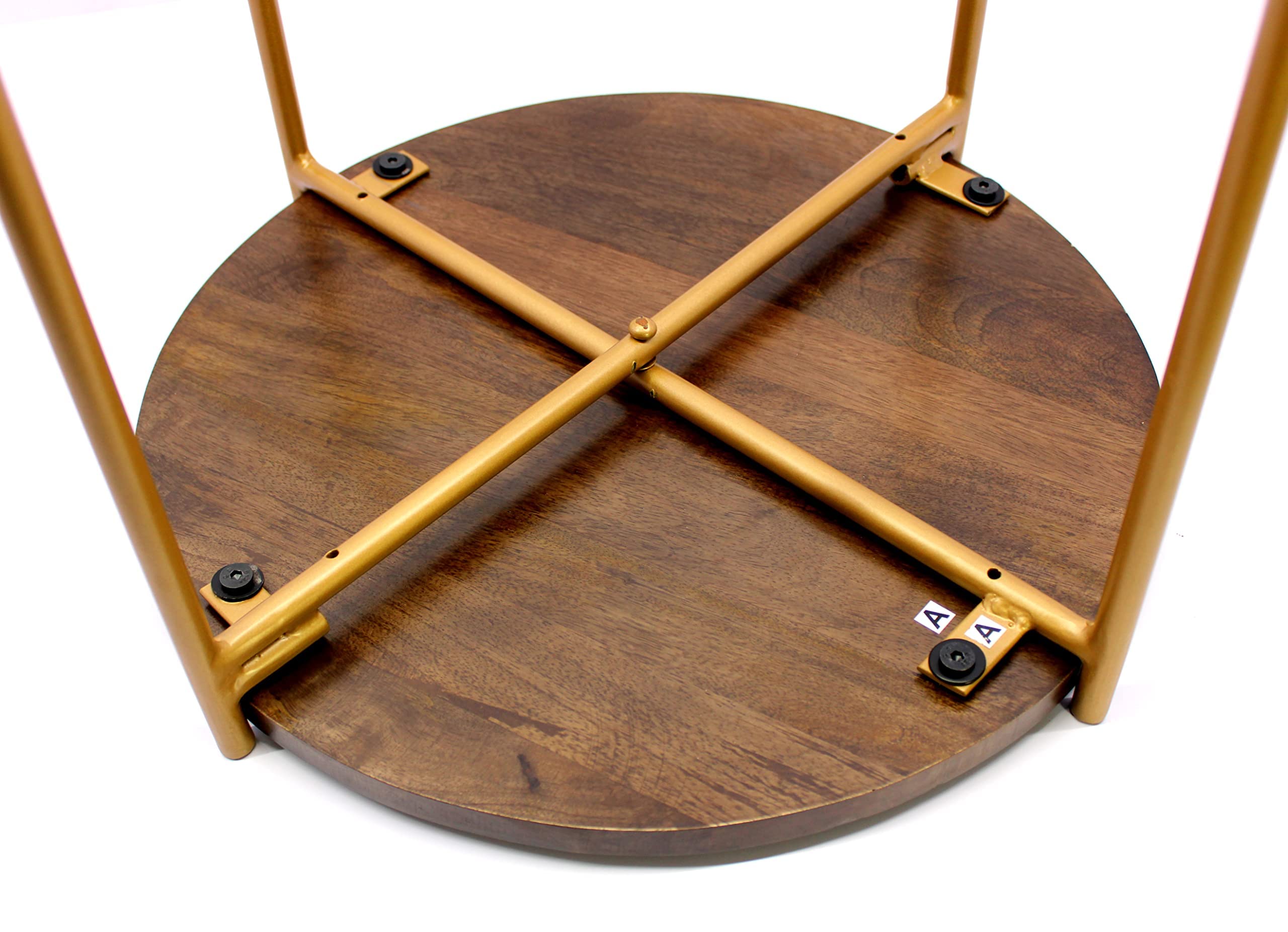 eSplanade Round Corner Table Stand Coffee Table for Living Room - Wood - 21" Inches Height - Brown