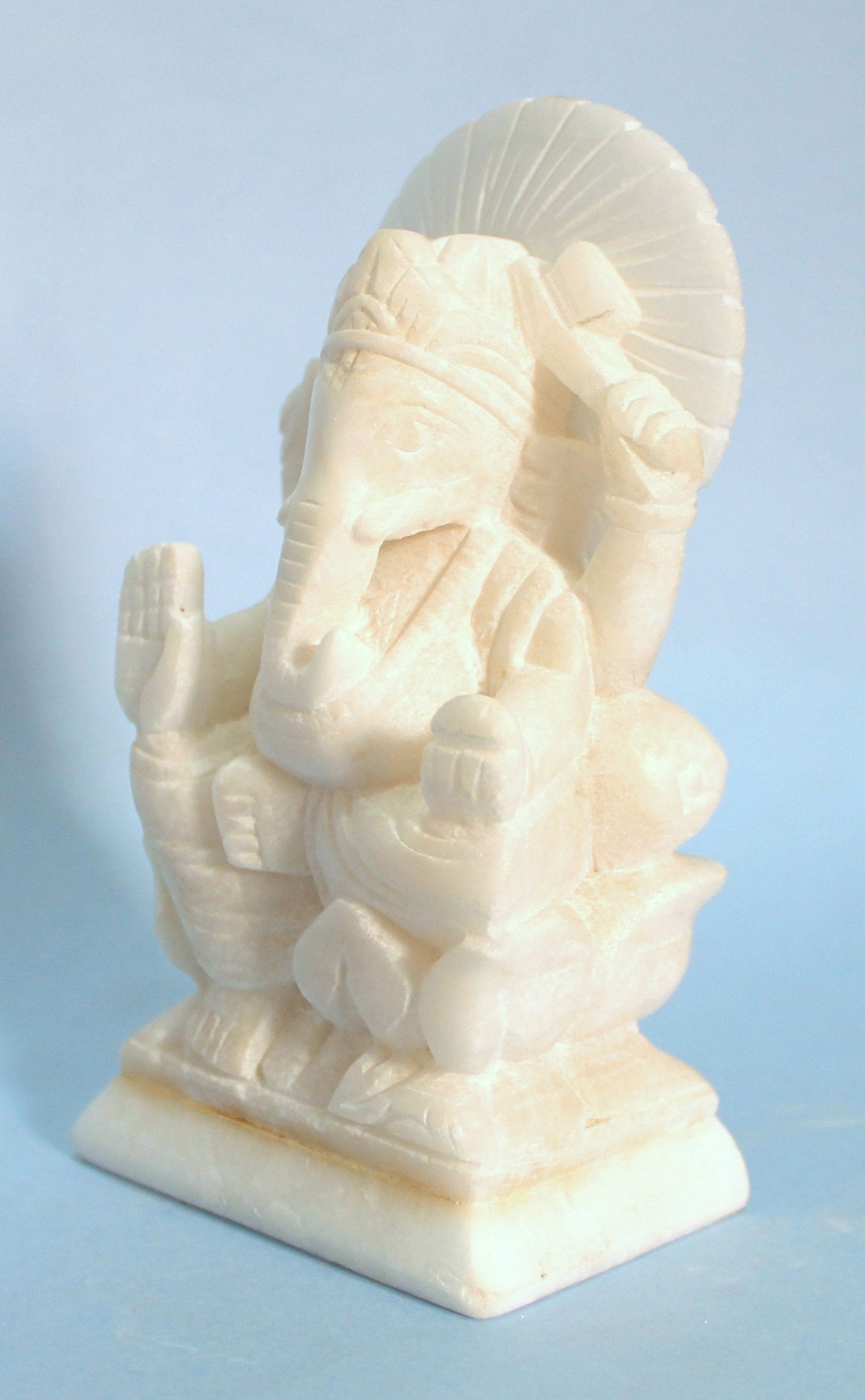 StonKraft 7" White Indian Marble Stone Pooja Puja Ganesh Ganesha Ganpati Ganapati Murti Idol