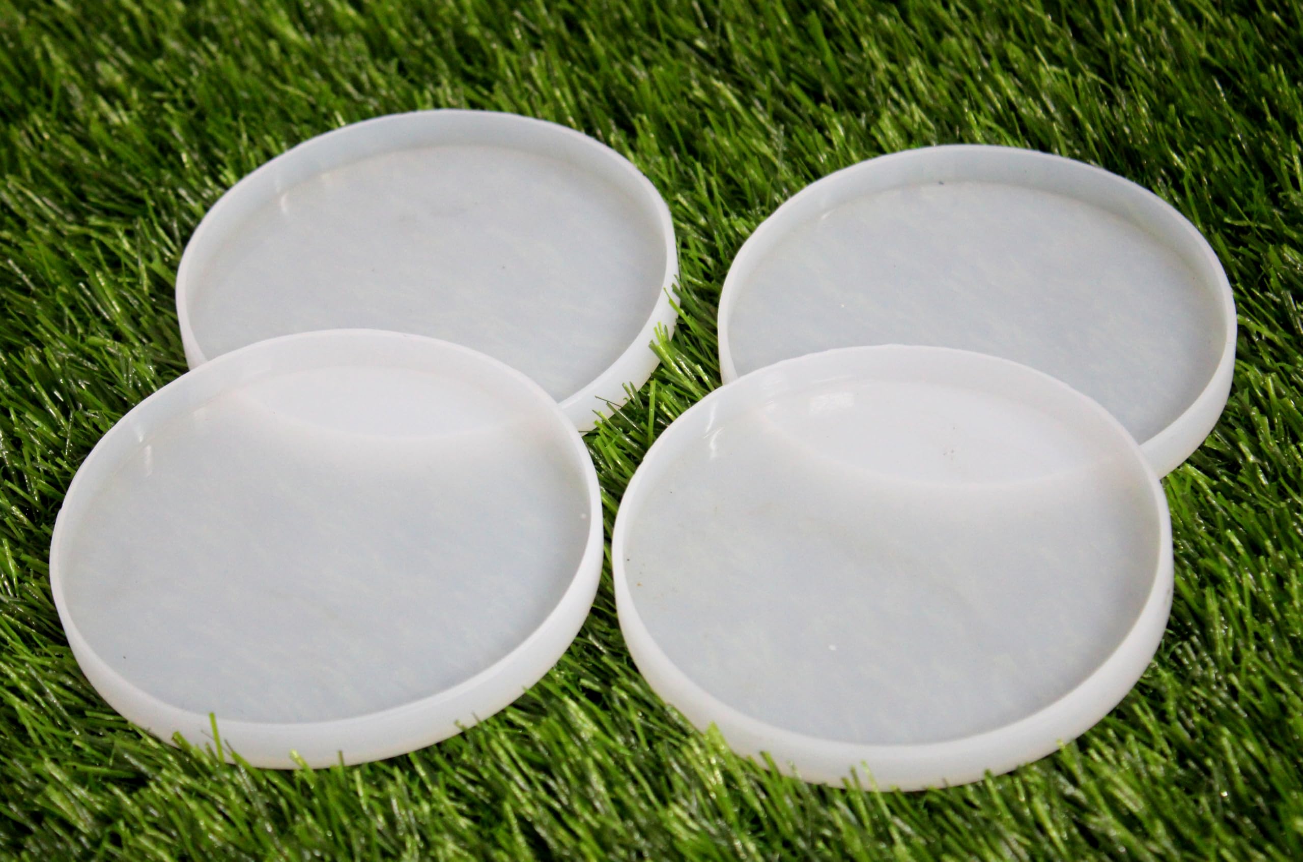 IVEI Circle Coaster Mold 4 inch - Set of 4 Durable, Flexible Silicone Mold for DIY Resin Coasters, Home Decor, and Crafting Projects - Easy Release, Reusable, Non-Stick (Coaster Set)