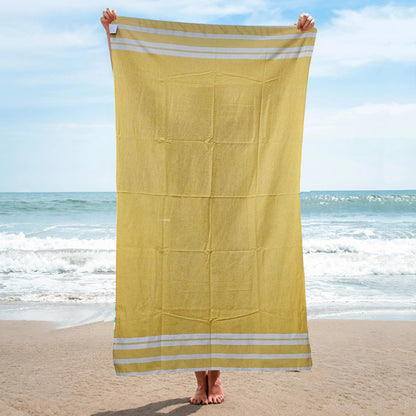 Superior Absorbent 100% Cotton Bath Towel - Ideal for Beach & Travel, Quick-Dry, Lightweight | Fast Drying | Multi-Purpose Towels | Striped (Smoke) (Sky Blue)