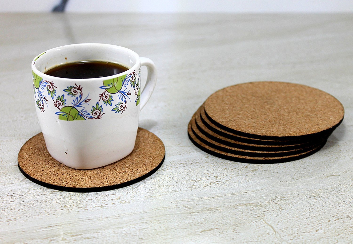 KLEO - Bar Beer Coffee Cork Coasters Set (Set of 12) & (Set of 6) - Long Lasting, Heat Resist, Absorbs Spilled Liquid, Non Slippery and Scratch Free