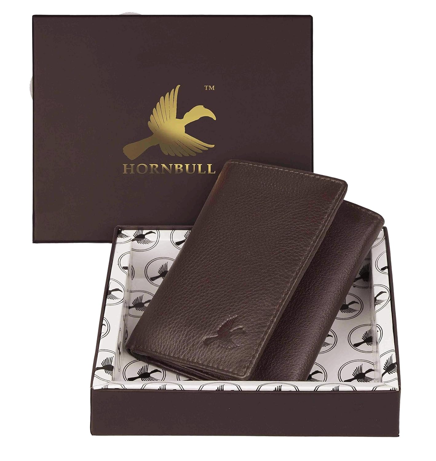 HORNBULL Men's Brown Tri Fold Genuine Leather Wallet for Men | Branded Mens Wallet with RFID Blocking | Classic Design Gift Wallet for Mens and Boys