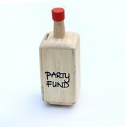 IVEI Wooden Piggy Bank Bottle Shaped Money Box - Piggy Bank for Adults - Handmade Wooden Coin Bank for Party Fund - Money Storage Box - Wooden Money Bank - Wooden Piggy Bank with Lock - Orange & Yellow