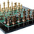 StonKraft Collectible Black Marble and Malachite Chess Board Set + Wooden Brass Combo Chess Pieces - Decorative Stone Chess - Home Decor