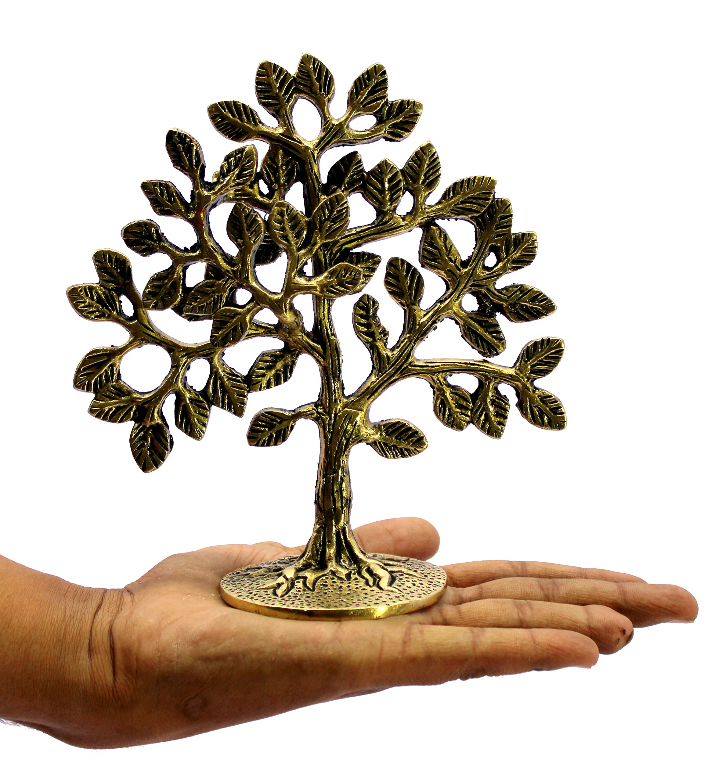 eSplanade Brass Tree of Life - Home Office Decor Spiritual Gift | Golden - 6.5" Inches
