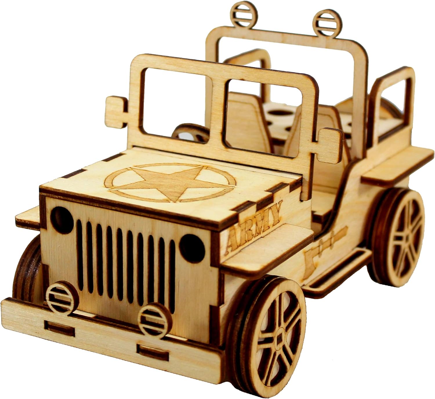 StonKraft 3D Wooden Puzzle Car - Wooden, DIY Kit, Build Your own, Construction Toy, Modeling Kit | MDF Toys Car