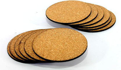 KLEO - Bar Beer Coffee Cork Coasters Set (Set of 12) - Long Lasting, Heat Resist, Absorbs Spilled Liquid, Non Slippery and Scratch Free