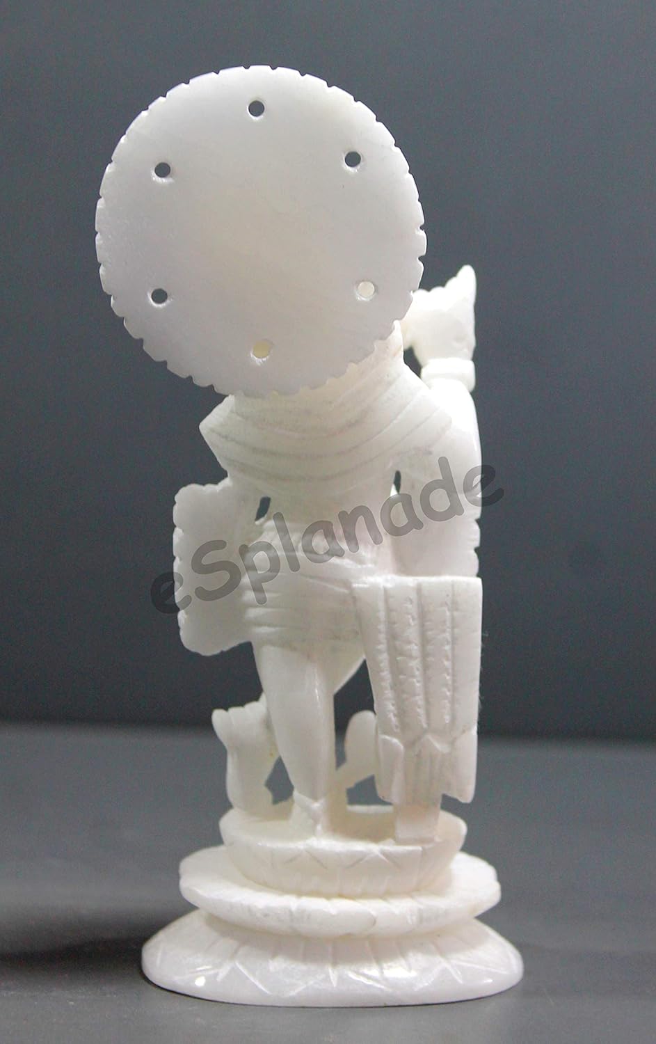 ESPLANADE - White Marble Makhan Chor Laddoo Gopal Baby Krishna Kishan Thakurji Murti Idol Statue Sculpture (5.5" Marble)