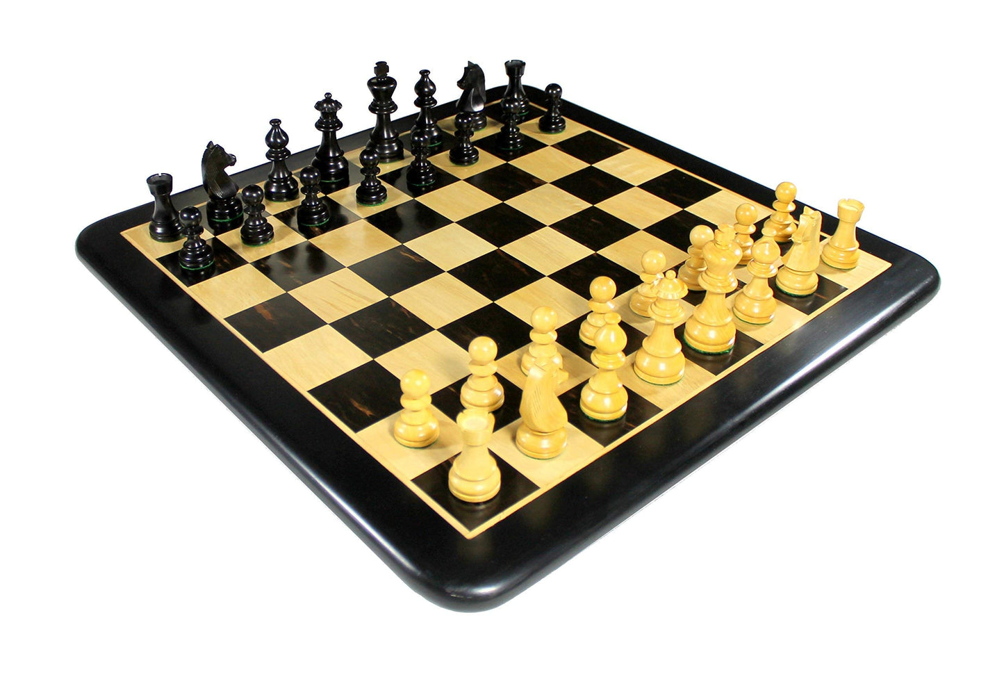 StonKraft Ebony Wooden Chess Board Ebony Wooden Chess Pieces 21" x 21" inches Large