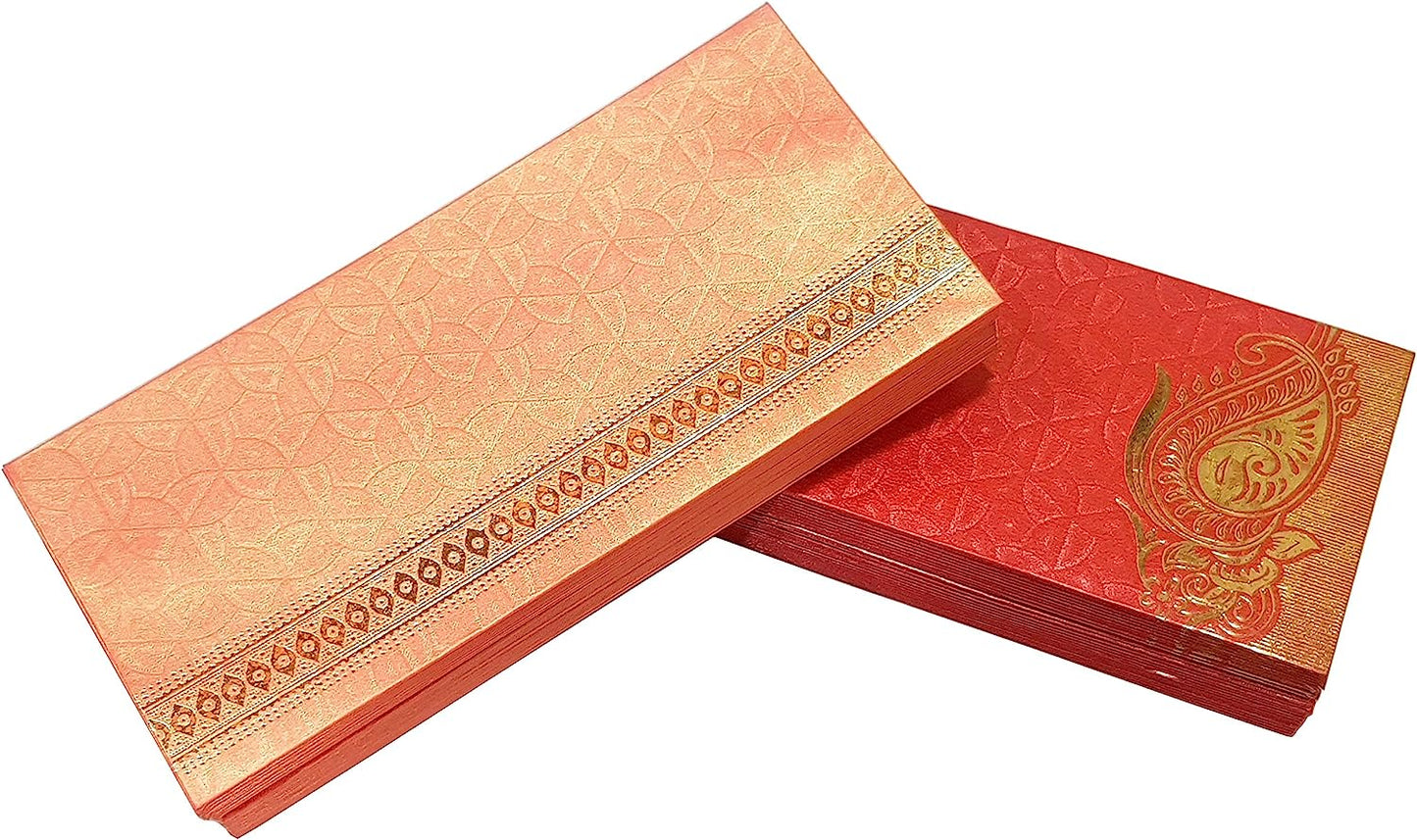 eSplanade Money Gift Envelopes Lifafa - Multi Color Pack of 50 - Perfect for Weddings, Invitations, Photos, Graduation, Baby Shower