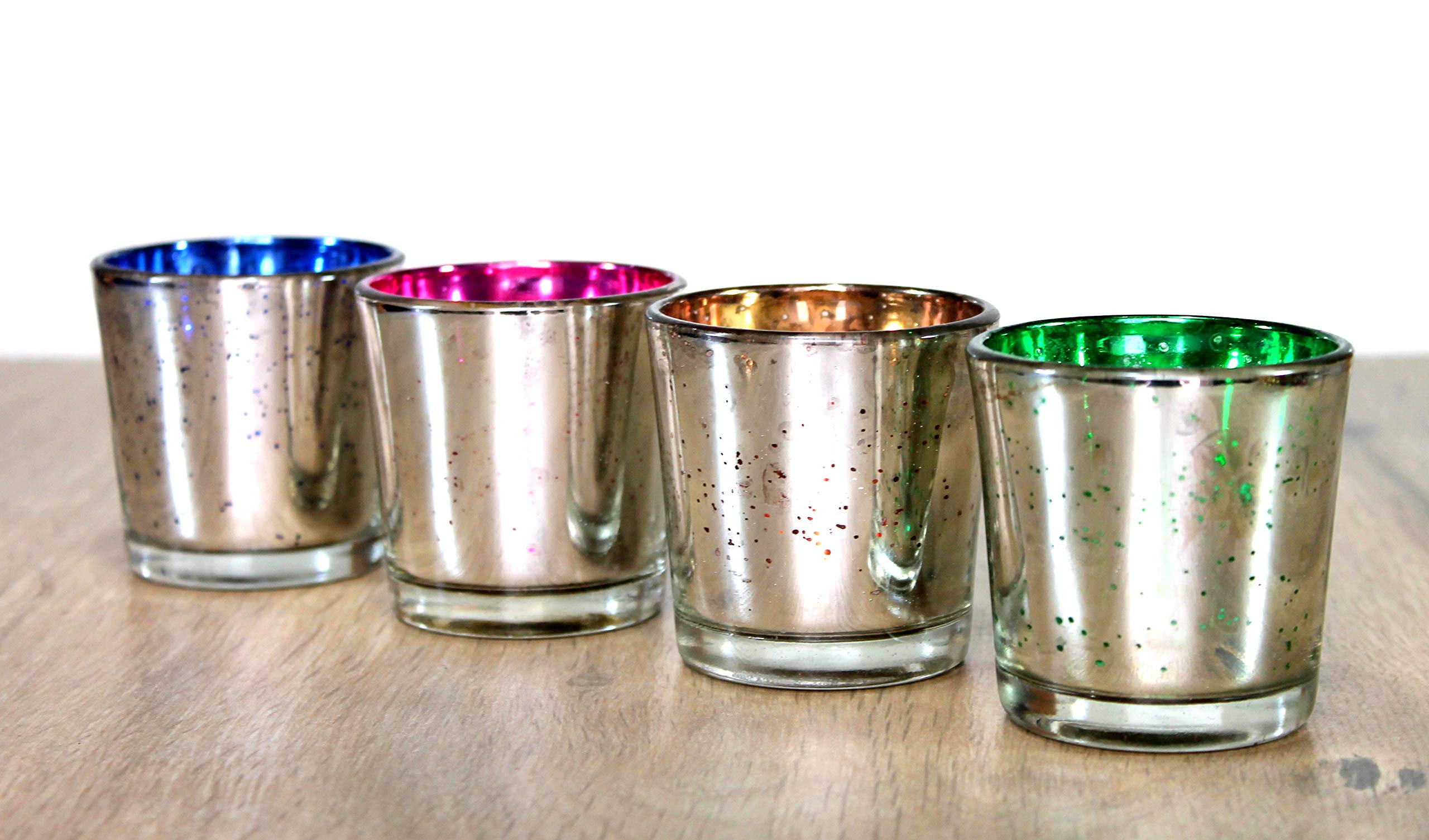 eSplanade Tealight Holders, Tea Light Holder Votive Candles Holders (Glass Tealight Set of 4)