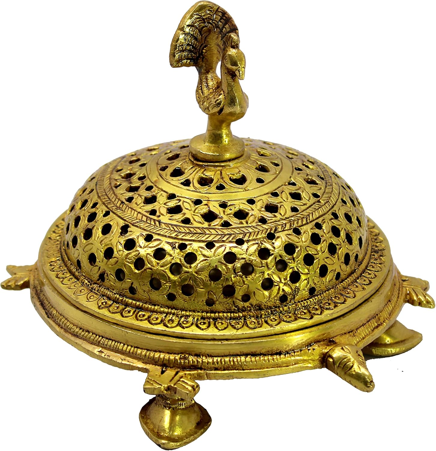 ESPLANADE Brass Dhoopdani Incense Holder - Home Decor | Golden - 6.5" Inches Length