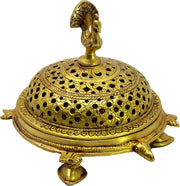 ESPLANADE Brass Dhoopdani Incense Holder - Home Decor | Golden - 6.5" Inches Length