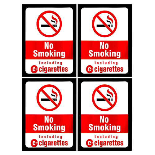 eSplanade NO SMOKING No eCigarettes | No vaping Sign Sticker Decal - Easy to Mount Weather Resistant Long Lasting Ink (Size 6