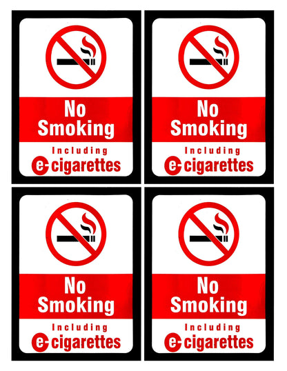 eSplanade NO SMOKING No eCigarettes | No vaping Sign Sticker Decal - Easy to Mount Weather Resistant Long Lasting Ink (Size 6" x 8")