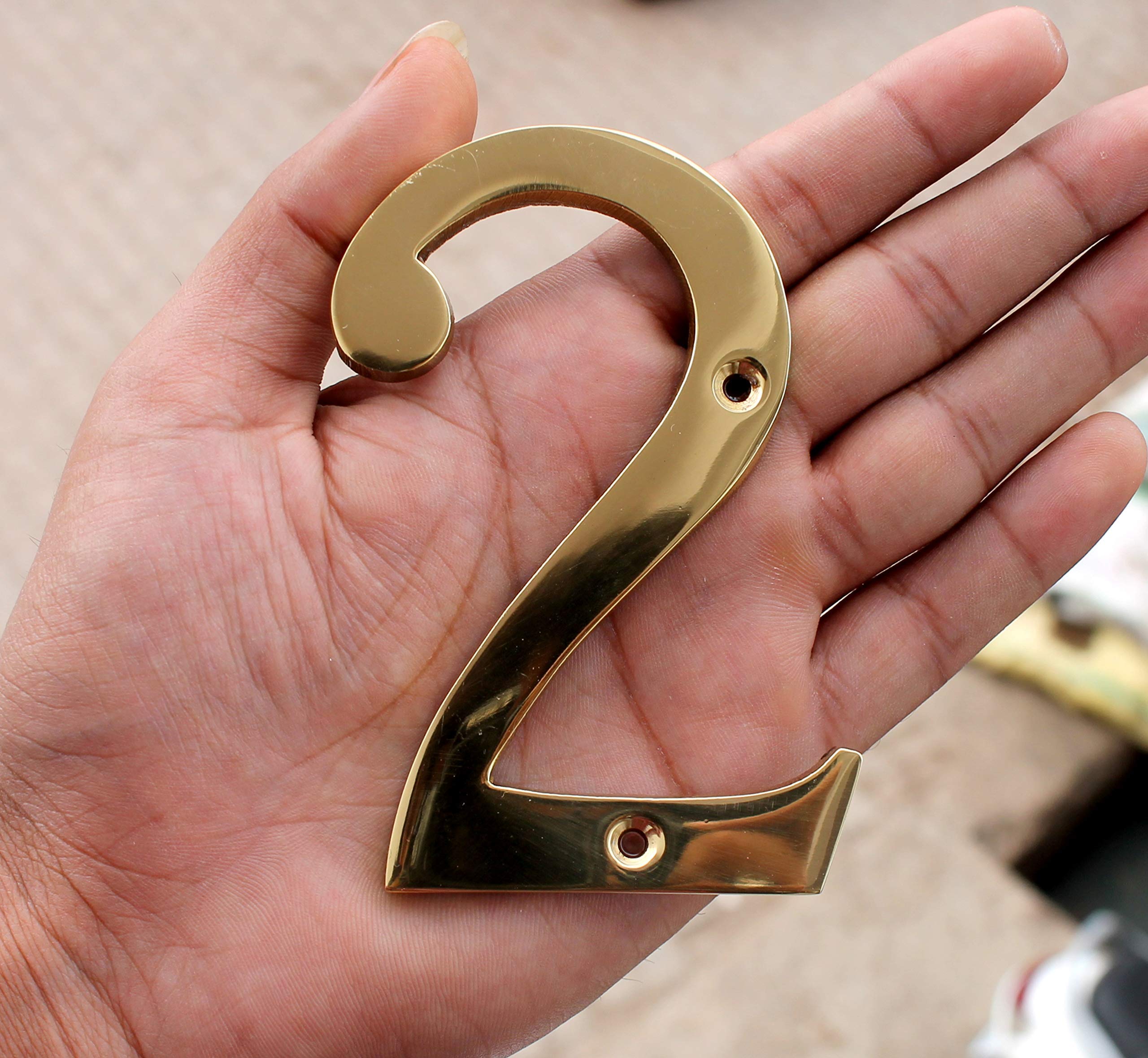 eSplanade 4" Brass House Hotel Door Number Plaque Numeric Numerical Digit 0-9