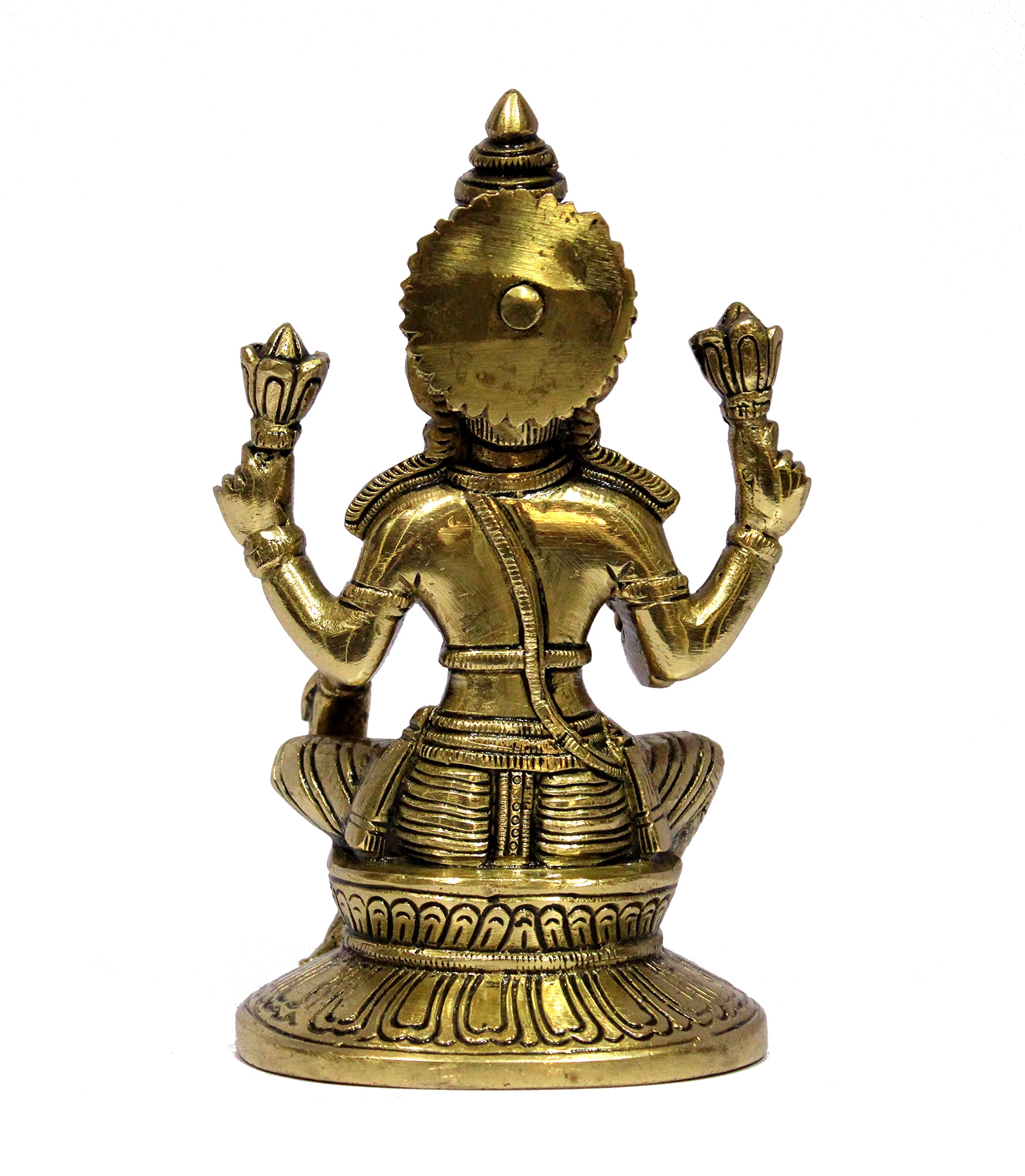 eSplanade Brass Laxmi Lakshmi Goddess Murti Idol Statue Figurine Sculpture | Pooja Idols - Home Decor | Golden - 6.75" Inches & 9.75" Inches - Multi