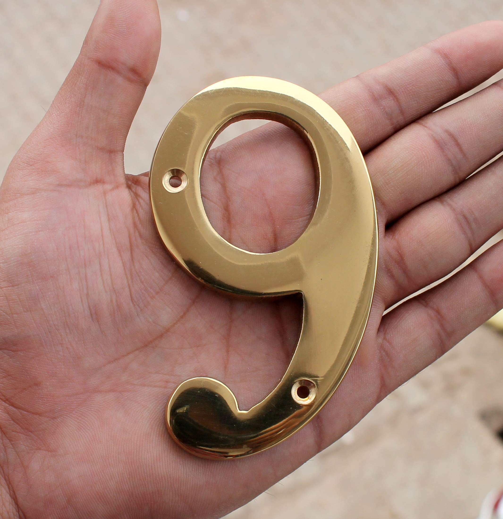 eSplanade 4" Brass House Hotel Door Number Plaque Numeric Numerical Digit 0-9