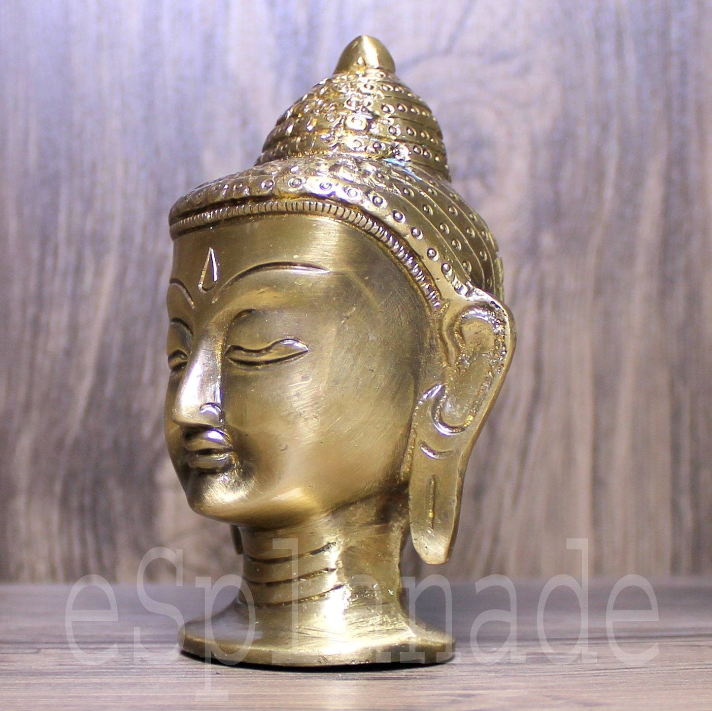 eSplanade Brass Buddha Face Wall Hanging Idol Statue Figurine Murti Showpiece | Buddha Head | Home Decor | Tibetan Buddhist Statue