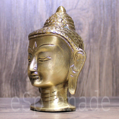 eSplanade Brass Buddha Face Wall Hanging Idol Statue Figurine Murti Showpiece | Buddha Head | Home Decor | Tibetan Buddhist Statue