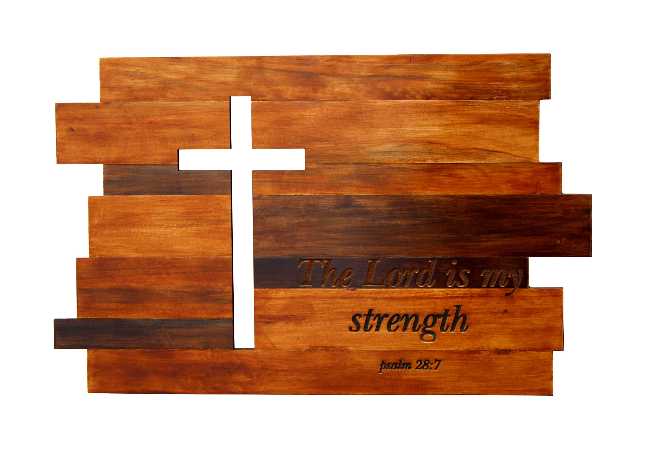 eSplanade Plaque Wall Decor Religious Christian Bible Verse with Neat Wood Cross Background, Church Chapel Decoration - Wooden Art Decor Plaque