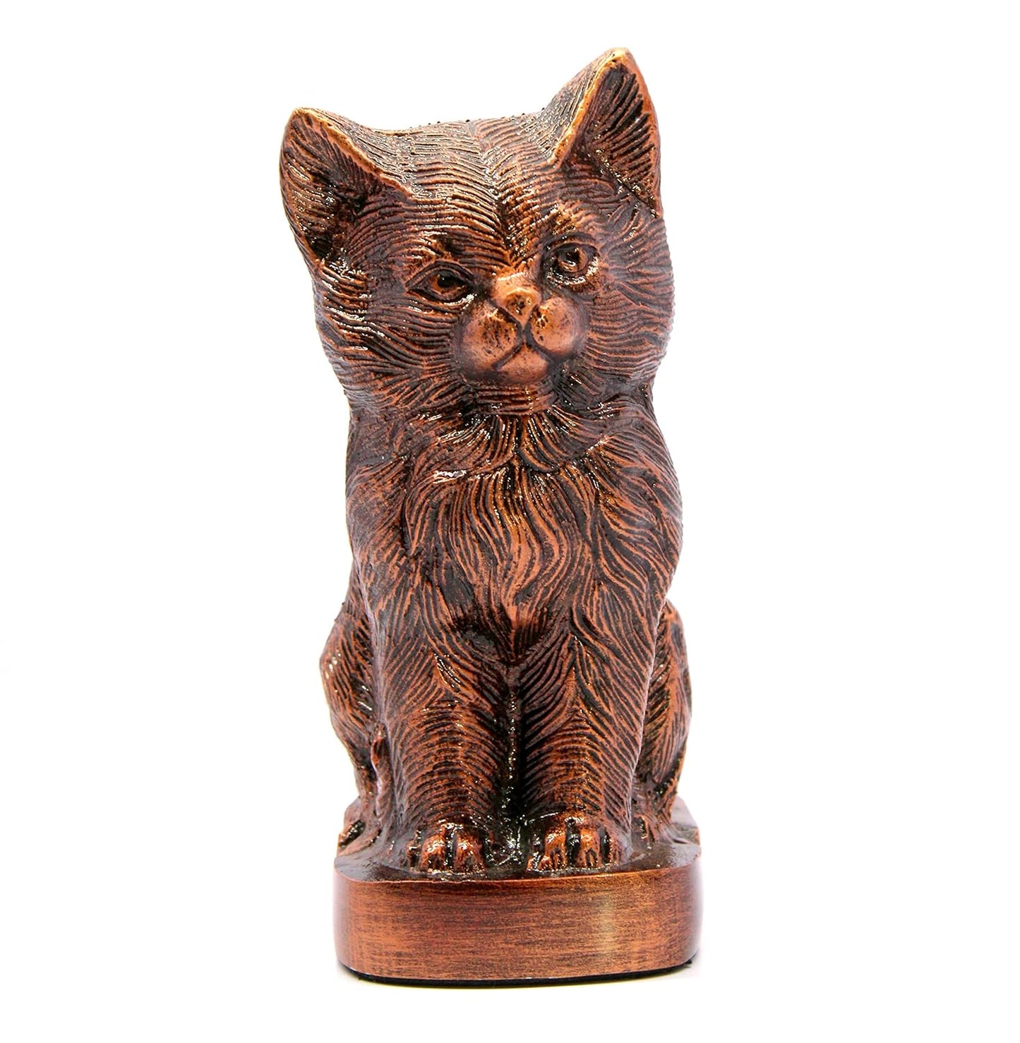 ESPLANADE- Cat kitten shape cremation urn | Memorial Human Ashes Container Jar Pot | Burial Funeral Urns | Copper- Size - 9 inches.