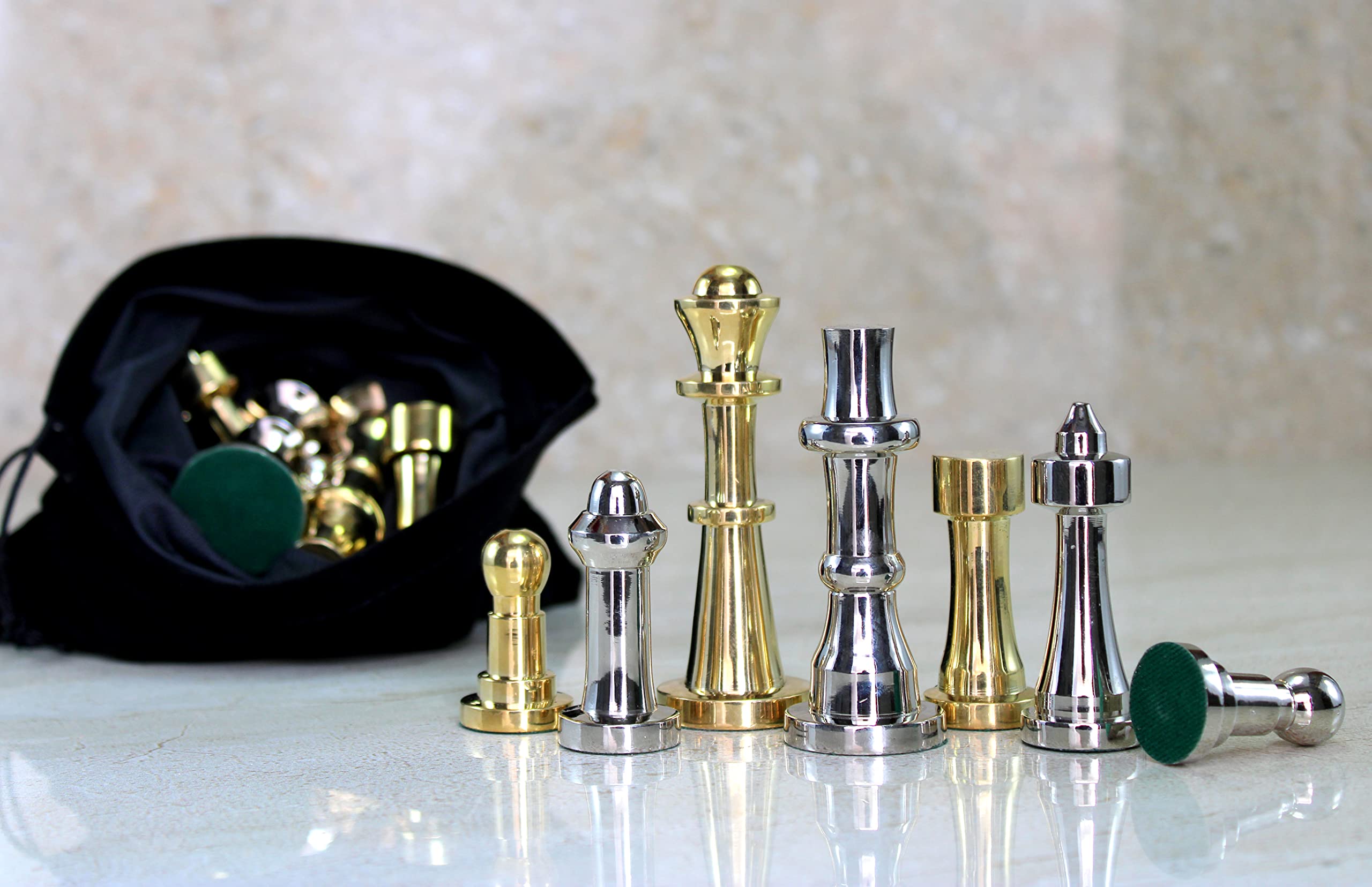 StonKraft Brass Chess Pieces Coins Pawns Chessmen - Copper Metal Chess Pieces