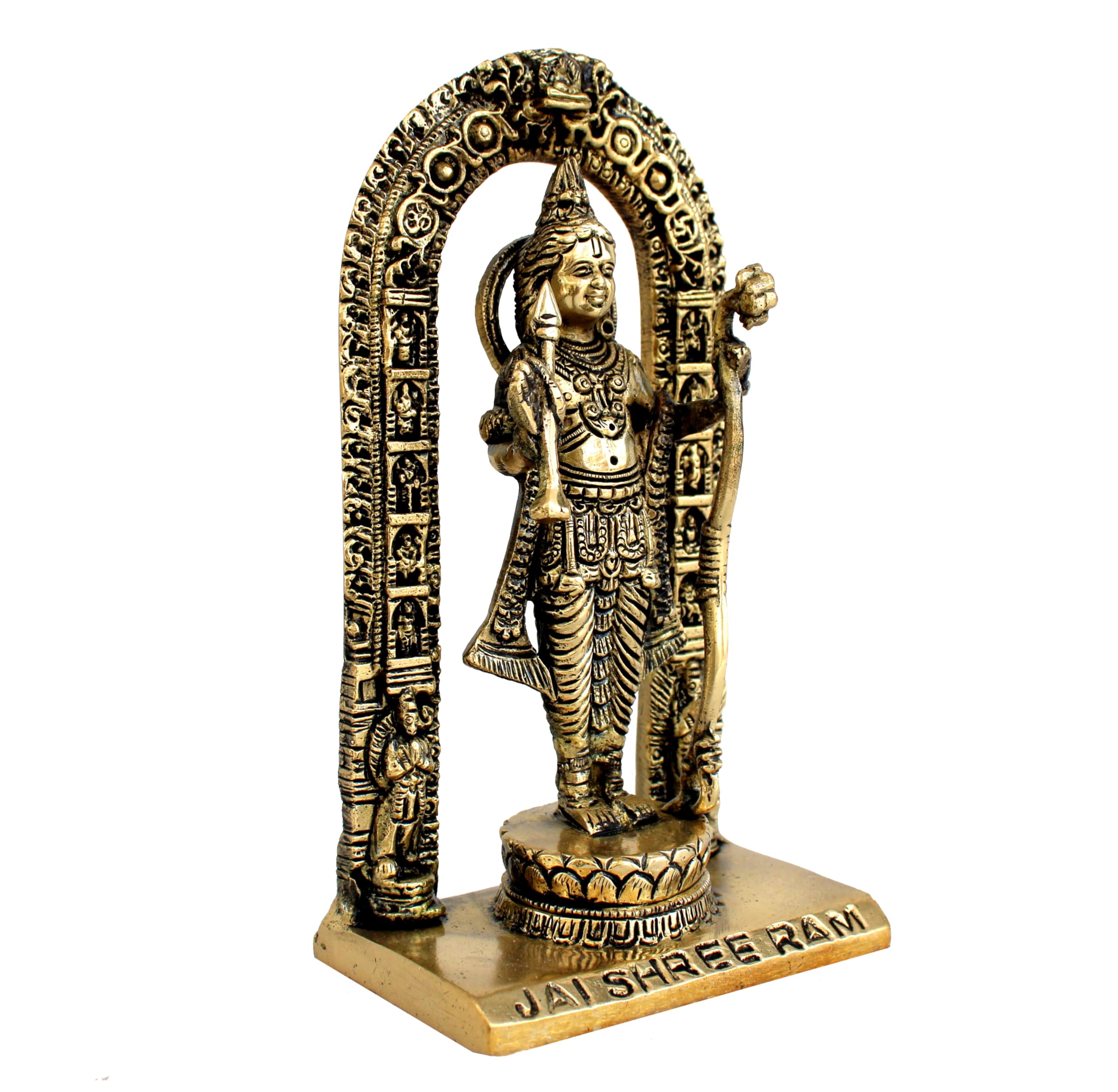 ESPLANADE Brass Ram Lalla Shri Ram Ayodhya Temple Murti Idol Statue Sculpture | Golden - 7 Inches