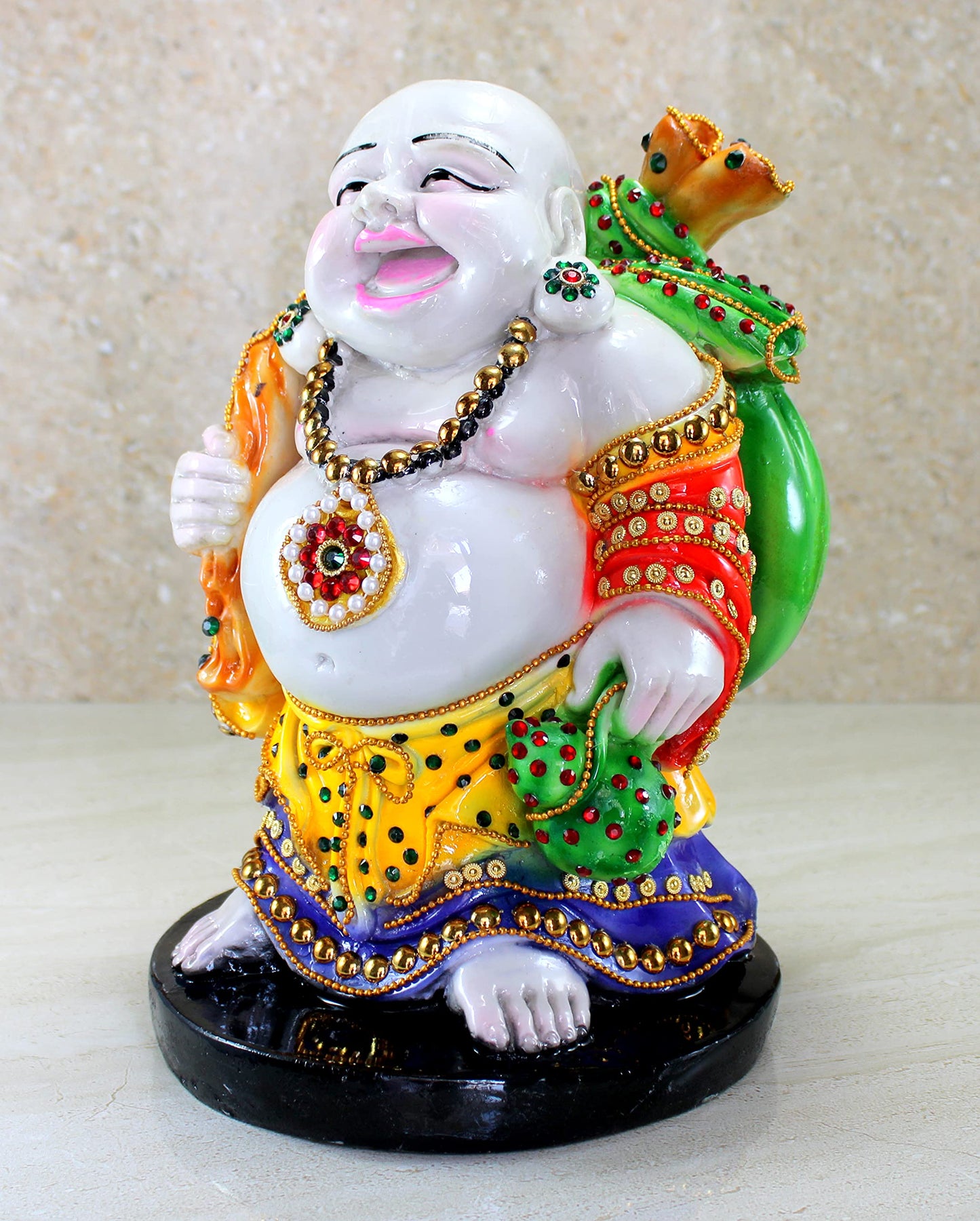 eSplanade Laughing Buddha Statue for Money, Wealth & Good Luck | Resin Home Decor Item for Living Room, Office Table Desk, Shelf | Feng Shui Showpiece, Idol & Figurine | House Warming Gift, 6.5"