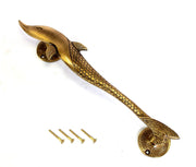 eSplanade - 12" Dolphin Design Brass Door Handle - Single Piece | Home Decor | Door Decor | Brass Door Handles | Brass Door Pulls